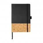 Elegante Notizbücher mit Korkeinband Farbe schwarz zweite Vorderansicht