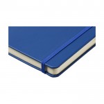 Notizbücher mit cremefarbenen Papier als Werbegeschenk Farbe Blau Detailansicht 1
