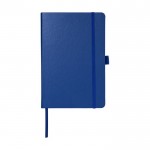 Notizbücher mit cremefarbenen Papier als Werbegeschenk Farbe Blau zweite Vorderansicht