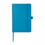 Notizbücher mit cremefarbenen Papier als Werbegeschenk Farbe Hellblau zweite Vorderansicht