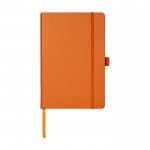 Notizbücher mit cremefarbenen Papier als Werbegeschenk Farbe Orange zweite Vorderansicht