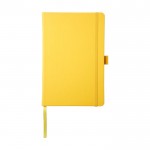 Notizbücher mit cremefarbenen Papier als Werbegeschenk Farbe Gelb zweite Vorderansicht