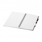 Nachhaltiges, löschbares Notizbuch Farbe schwarz zweite Ansicht