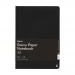 Hardcover-Notizbuch mit Steinpapier Farbe Schwarz zweite Vorderansicht