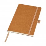 A5-Notizbuch aus recyceltem Leder mit Stifthalter, liniert farbe natürliche farbe