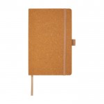 A5-Notizbuch aus recyceltem Leder mit Stifthalter, liniert farbe natürliche farbe zweite Vorderansicht