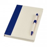 Notizbuch A5 mit Stift aus recyceltem Karton, liniert farbe marineblau
