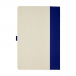 Notizbuch A5 mit Stift aus recyceltem Karton, liniert farbe marineblau zweite Rückansicht