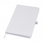 A5-Notizbuch aus Öko-Materialien mit festem Cover, liniert farbe weiß