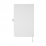 A5-Notizbuch aus Öko-Materialien mit festem Cover, liniert farbe weiß zweite Rückansicht