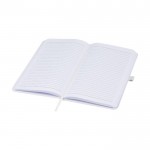 A5-Notizbuch aus Öko-Materialien mit festem Cover, liniert farbe weiß zweite Ansicht