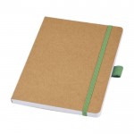 A5-Notizbuch aus recyceltem Papier mit Stifthalter, liniert farbe grün