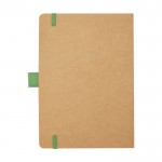 A5-Notizbuch aus recyceltem Papier mit Stifthalter, liniert farbe grün zweite Rückansicht