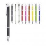 Stift aus recyceltem Aluminium mit glänzender Oberfläche farbe weiß zweite Ansicht in verschiedenen Farben
