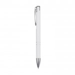 Stift aus recyceltem Aluminium mit glänzender Oberfläche farbe weiß Seitenansicht