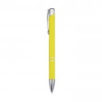 Stift aus recyceltem Aluminium mit glänzender Oberfläche farbe gelb Seitenansicht