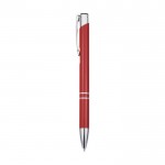 Stift aus recyceltem Aluminium mit glänzender Oberfläche farbe rot Seitenansicht