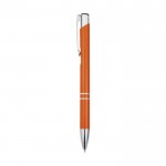 Stift aus recyceltem Aluminium mit glänzender Oberfläche farbe orange Seitenansicht