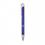 Stift aus recyceltem Aluminium mit glänzender Oberfläche farbe köngisblau Seitenansicht