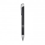 Stift aus recyceltem Aluminium mit glänzender Oberfläche farbe schwarz Seitenansicht