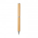 Kugelschreiber- und Tintenroller-Set aus Bambus farbe natürliche farbe zweite Rückansicht