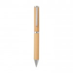 Kugelschreiber- und Tintenroller-Set aus Bambus farbe natürliche farbe zweite Vorderansicht
