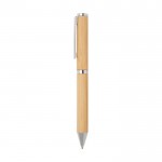 Kugelschreiber- und Tintenroller-Set aus Bambus farbe natürliche farbe Seitenansicht