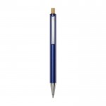 Kugelschreiber aus recyceltem Aluminium, blaue Tinte farbe marineblau