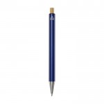 Kugelschreiber aus recyceltem Aluminium, schwarze Tinte farbe marineblau zweite Rückansicht