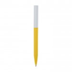 Kugelschreiber aus recyceltem Plastik mit schwarzer Tinte farbe gelb