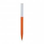 Kugelschreiber aus recyceltem Plastik mit schwarzer Tinte farbe orange