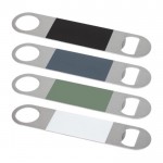 Stahl-Flaschenöffner mit farbigem Detail Farbe schwarz zweite Ansicht in verschiedenen Farben
