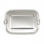 Lunchbox aus recyceltem Stahl mit Verschlussschnalle, 750 ml farbe silber zweite Vorderansicht