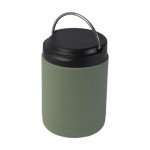 Thermo-Brotdose aus recyceltem Edelstahl mit Griff farbe militärgrün vierte Ansicht