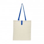 Faltbare Tasche aus Baumwolle 100 g/m2 Farbe köngisblau zweite Vorderansicht