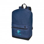 Rucksack mit USB-Port Farbe marineblau Ansicht mit Siebdruck