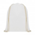 Sportsack aus Baumwolle 140 g/m2 Farbe weiß zweite Vorderansicht