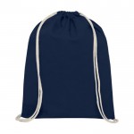 Sportsack aus Baumwolle 140 g/m2 Farbe marineblau zweite Vorderansicht
