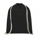 Sportsack aus Baumwolle 140 g/m2 Farbe schwarz zweite Vorderansicht