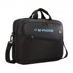 Tasche für Laptop mit Organizer Farbe schwarz Ansicht mit Transferdruck