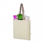 Recycling-Tasche mit Henkeln in Regenbogenfarben 180 g/m2 Farbe Natur zweite Ansicht