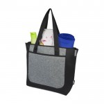 Recycling-Tasche mit Fach und Reißverschluss Farbe Schwarz zweite Ansicht