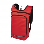 Rucksack ist aus 100% GRS recyceltem und wasserabweisendem Stoff, Farbe Rot