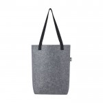 Einkaufstasche aus recyceltem Filz mit breitem Boden farbe grau zweite Vorderansicht