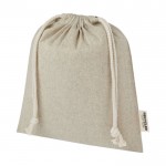 Tasche aus GRS recycelter Baumwolle mit Kordelzug farbe natürliche farbe