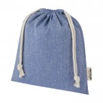 Tasche aus GRS recycelter Baumwolle mit Kordelzug farbe blau