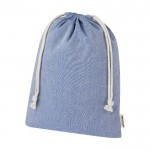 Große Tasche aus GRS recycelter Baumwolle mit Kordelzug farbe blau