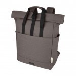 Rolltop Laptop-Rucksack 15 Zoll aus recycelter Baumwolle farbe grau
