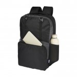 PC-Rucksack 15” aus recyceltem Polyester mit Hüfttasche farbe schwarz zweite Ansicht