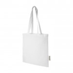 Tasche aus recycelter GRS-Baumwolle mit langen Henkeln farbe weiß
